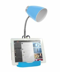 Limelights - Gooseneck Organizer Desk Lamp with iPad Tablet Stand Book Holder - Blue