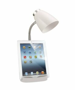 Limelights - Gooseneck Organizer Desk Lamp with iPad Tablet Stand Book Holder - White