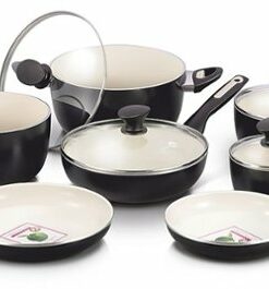GreenPan - Rio Ceramic Non-Stick 16-Piece Cookware Set - Black