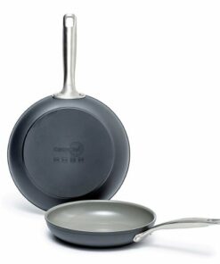 GreenPan - Chatham Ceramic Non-Stick 8" & 10" Open Frypan Set - Grey