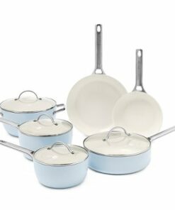 GreenPan - Padova Ceramic Non-Stick 10-Piece Cookware Set - Blue