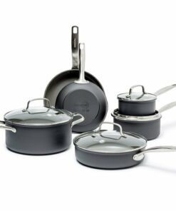 GreenPan - Chatham Ceramic Non-Stick 10-Piece Cookware Set - Grey