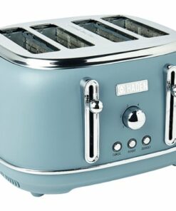 Haden - Highclere 4-Slice Wide Slot Toaster with Removable Crumb Tray and Multiple Settings - Poole Blue