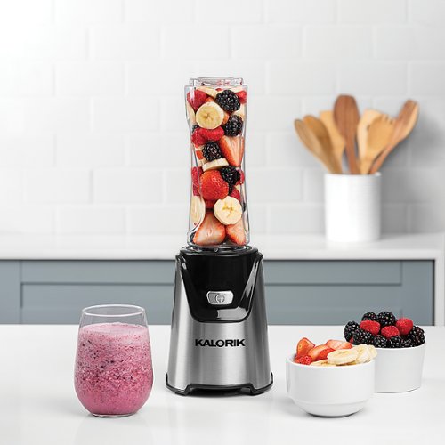 Kalorik - 20-Oz. Single Serve Blender with 2 Tritan Bottles - Stainless Steel