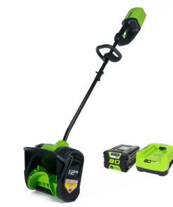 Greenworks - 12" Pro 80 Volt Cordless Brushless Snow Shovel (2Ah battery & charger included) - Black/Green