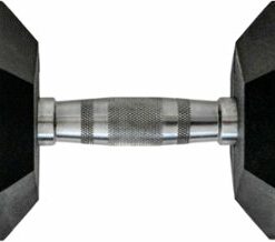 Tru Grit - 45-lb Hex Elite Dumbbell Single - Black/Silver