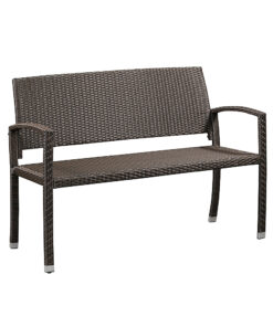 Patio Sense - Miles Wicker Patio Bench - Mocha