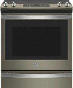 GE - 5.3 Cu. Ft. Slide-In Electric Convection Range with Self-Steam Cleaning, Built-In Wi-Fi, and No-Preheat Air Fry - Slate