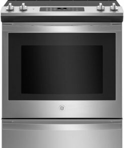 GE - 5.3 Cu. Ft. Slide-In Electric Convection Range with Self-Steam Cleaning, Built-In Wi-Fi, and No-Preheat Air Fry - Stainless steel