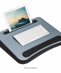 LapGear - Smart-e Pro Memory Foam Lap Desk for 17.3" Laptop or Tablet - Silver Carbon