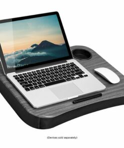 LapGear - Cup Holder Lap Desk for 15.6" Laptop - Gray Woodgrain