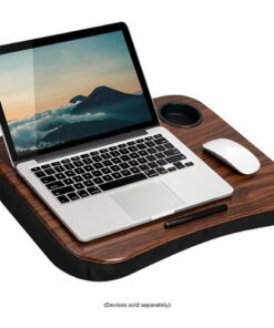LapGear - Cup Holder Lap Desk for 15.6" Laptop - Espresso Woodgrain