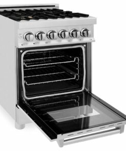 ZLINE - 2.8 cu. ft. Professional Dual Fuel Range with Brass Burners - Stainless steel