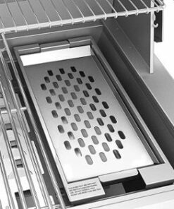 Tray for wood chips or charcoal on Hestan gas grill. - Silver