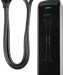 Enbrighten - 7 Outlet 1440 Joules Surge Protector w/3' Power Cord - Black