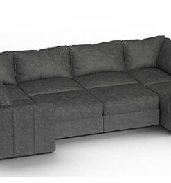 Lovesac - 8 Seats + 10 Sides Corded Velvet & Standard Foam - Charcoal Grey