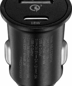 Insignia™ - 18 W Vehicle Charger with 2 USB-C/USB Ports - Black