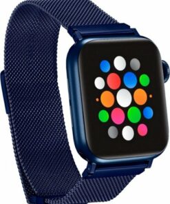 Platinum™ - Magnetic Stainless Steel Mesh Band for Apple Watch 38mm, 40mm and Apple Watch Series 8 41mm - Blue