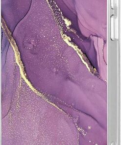 SaharaCase - Marble Carrying Case for Apple iPhone 12 mini - Purple Marble