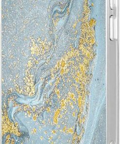 SaharaCase - Marble Carrying Case for Apple iPhone 12 and 12 Pro - Blue Marble