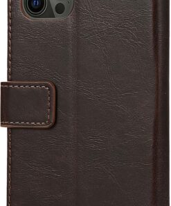 SaharaCase - Folio Wallet Case for Apple iPhone 12 Pro Max - Brown
