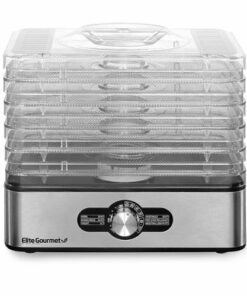 Elite Gourmet - 5-Stainless Steel Tray Food Dehydrator - Stainless Steel