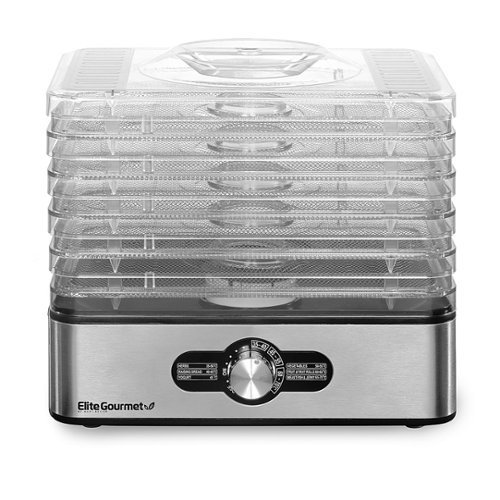 Elite Gourmet - 5-Stainless Steel Tray Food Dehydrator - Stainless Steel