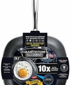 Granitestone - Non Stick 9.5 Square Shallow Fry Pan - Gray