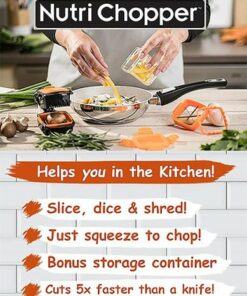 As Seen on TV - Nutrichopper with fresh keeping containers-Multi Purpose Food Chopper with Stainless Steel Blades - Black