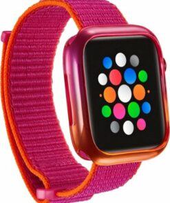 Modal™ - Nylon Watch Band and Bumper Case for Apple Watch 42mm,  44mm and Apple Watch Series 8 45mm - Pink