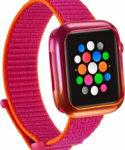 Modal™ - Nylon Watch Band and Bumper Case for Apple Watch 40 mm and Apple Watch Series 8 41mm - Pink