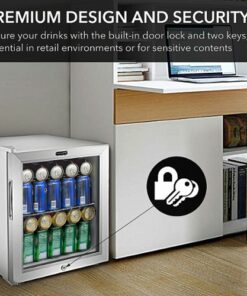 Whynter - 62-Can Beverage Refrigerator With Lock - Silver