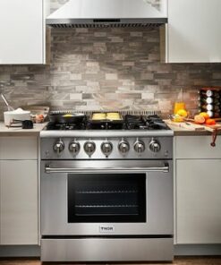 Thor Kitchen - 5.2 cu. ft. Freestanding Gas Convection Range - Stainless steel