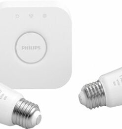 Philips - Geek Squad Certified Refurbished Hue White Bluetooth Smart A19 LED Starter Kit - White