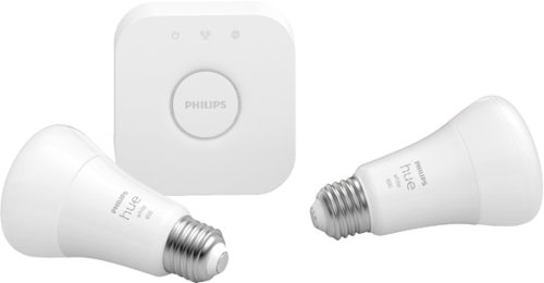 Philips - Geek Squad Certified Refurbished Hue White Bluetooth Smart A19 LED Starter Kit - White