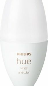 Philips - Geek Squad Certified Refurbished Hue White and Color Ambiance E12 Smart LED Bulb - White