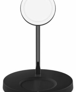 Belkin - BoostCharge Pro 2-in-1 Wireless Charger Stand with MagSafe for iPhone 14/13/12 Series Devices - Black