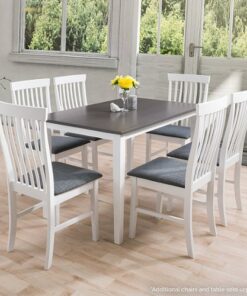 CorLiving - Michigan Two Toned White and Gray Dining Chair, Set of 2 - White/Gray