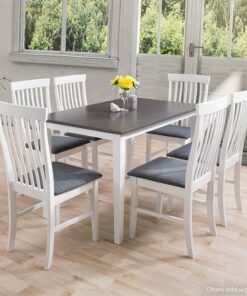 CorLiving - Michigan Two Tone White and Gray Dining Table - White/Gray