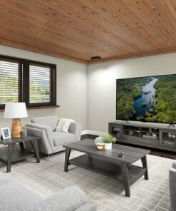 CorLiving - Hollywood Dark Gray Coffee Table with Shelf - Dark Grey
