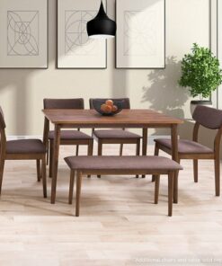 CorLiving - Branson Stained Dining Bench - Warm Walnut