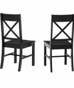 Walker Edison - Modern Farmhouse X-Back Dining Chairs, Set of 2 - Antique Black