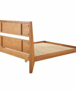 Walker Edison - Mid Century Modern Queen Size Solid Wood Bed - Caramel
