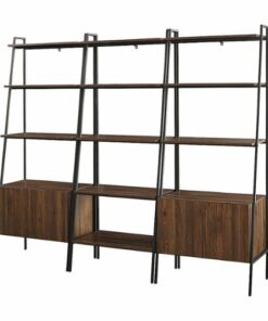 Walker Edison - Arlo 3-Piece Storage Shelf Set - Dark Walnut