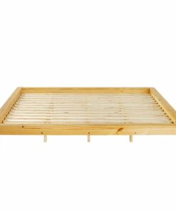 Walker Edison - King Size Modern Spindle Back Wood Bed Frame - Light Oak