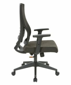 Office Star Products - Vertical Mesh Back Chair in Frame with Black Linen Fabric Seat - Black