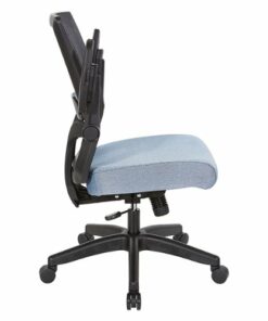 Office Star Products - Manager's Chair with Breathable Mesh Back and Fabric Seat with Black Nylon Base. - Blue