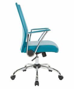 OSP Home Furnishings - Bridgeway Office Chair with Woven Mesh and Chrome Base - Blue
