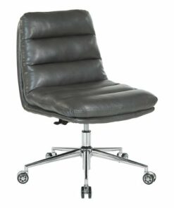 OSP Home Furnishings - Legacy Office Chair in Deluxe Faux Leather - Pewter