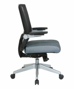 Office Star Products - Manager's Chair with Breathable Mesh Back and Fabric Seat with a Silver Base. - Blue